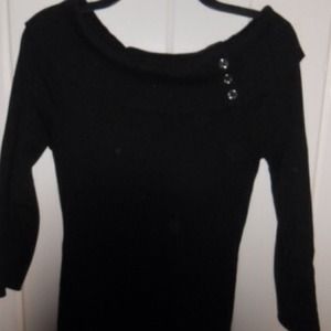 Black, off the shoulder sweater.