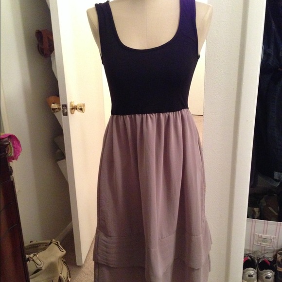 Sweet Black and Taupe Dress - Picture 1 of 4