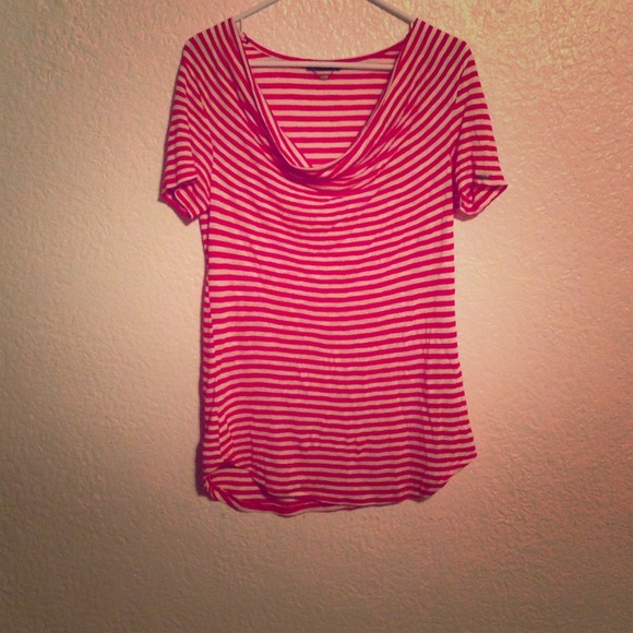 Boutique Red and White Striped Top