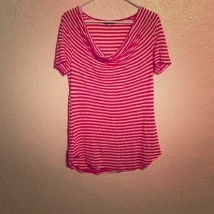 Boutique Red and White Striped Top