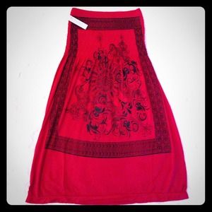 DEEP RED BANDEAU DRESS