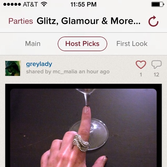 Host Pick! Curved Crystal Cocktail Ring - Picture 4 of 4