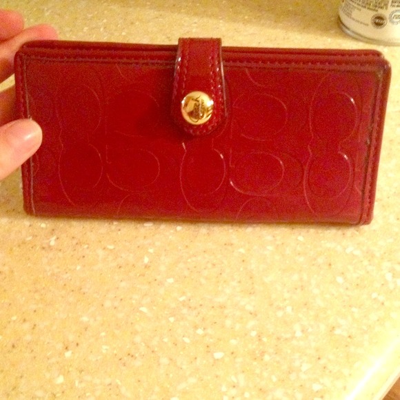 Red coach wallet