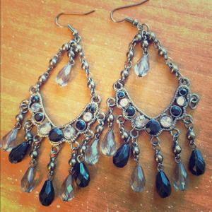 Black and silver earrings