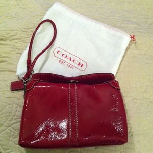 Red Coach Wristlet/handbag