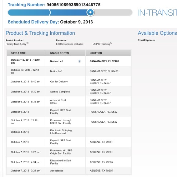 Tracking info