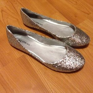 Silver Sparkly flats