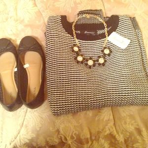 NWT Forever 21 black and white sweater