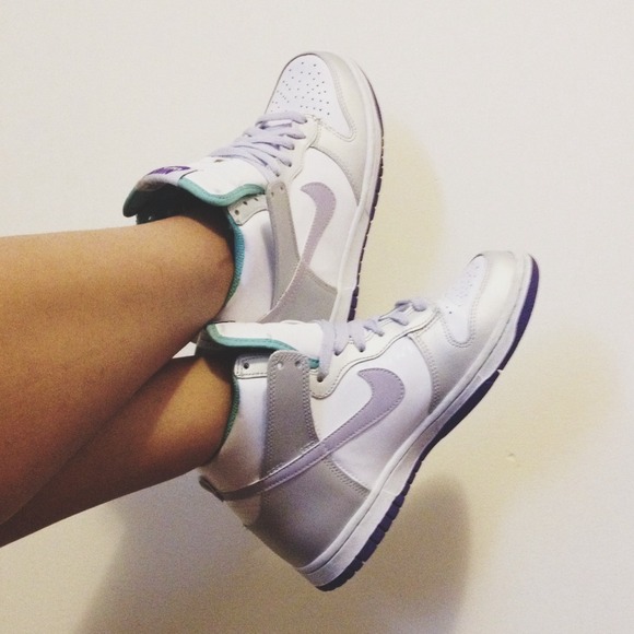 Nike Dunks (White, Purple, Mint, Silver/Metallic) - Picture 1 of 4