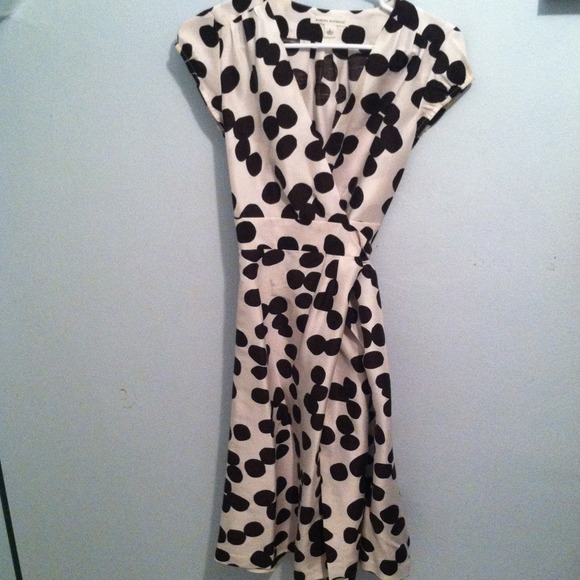 Banana Republic 100% silk polka dot dress.