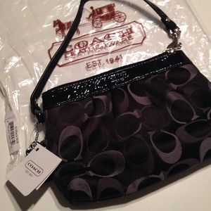 SALE! Authentic Coach Signature Pleated Wristlet