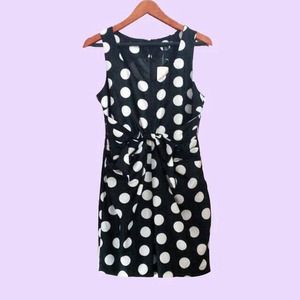 NWT F21 B&W Polka dot bow party dress
