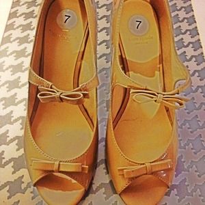 Kate Spade Nude patent Bow Open Toe Heel