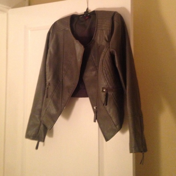 Faux leather motorcycle jacket