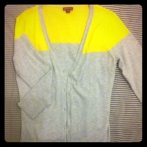 Yellow color block sweater