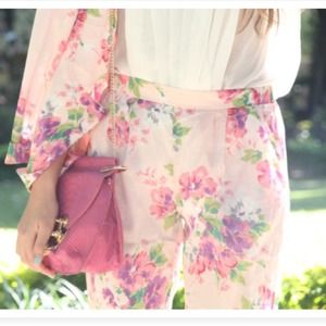 Pants - Pink floral sabo skirt pants Pants - Pink floral sabo skirt pants