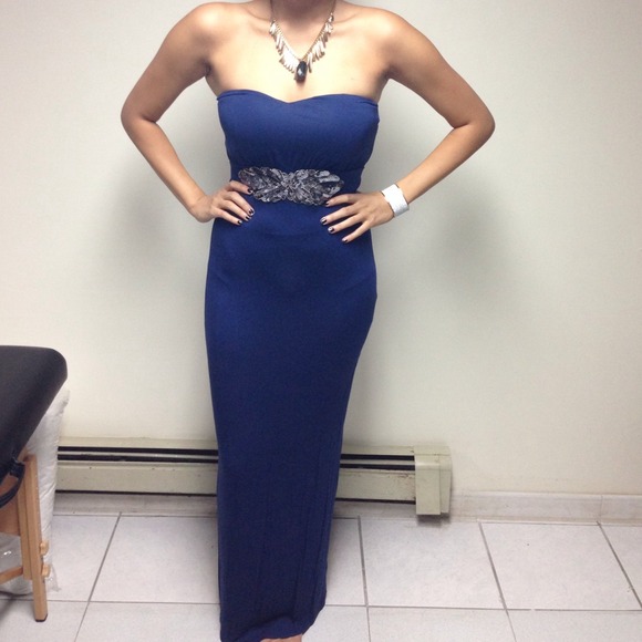 Strapless maxi dress with sequin detail - Picture 2 of 2