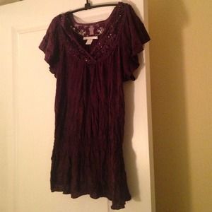 Plum crinkle top