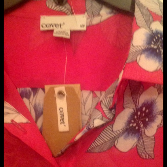 Covet Sheer Pink Floral Blouse - Picture 3 of 4