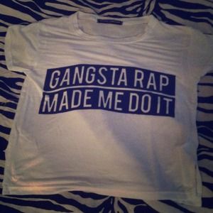 Brandy melville "gangsta rap made me do it" tee.