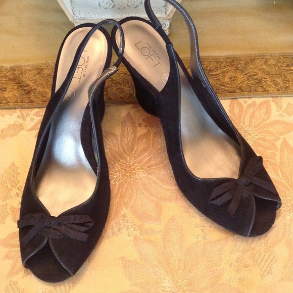 LOFT Shoes - Peep Toe Suede Wedges