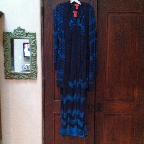 Missoni Blue Knit Maxi dress & cardigan - Picture 1 of 4