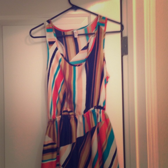 Striped high low dress