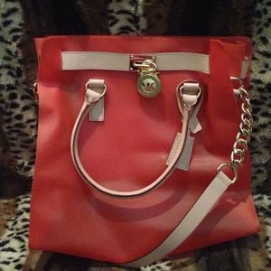 Michael Kors Hamilton Jelly orange tote