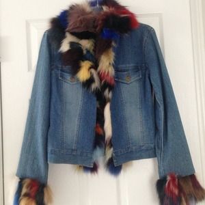 Designer Sheri Bondell  fur trimmed jacket