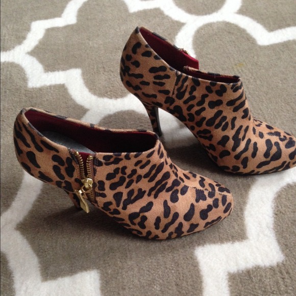 Christian Siriano animal print ankle boots