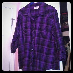 Purple snap-up flannel