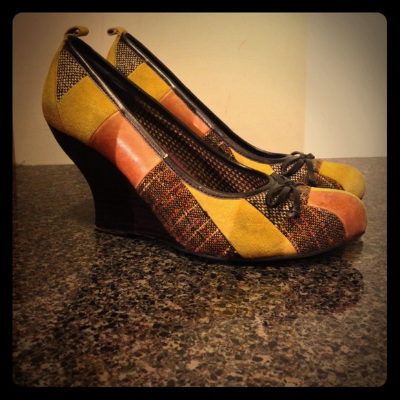 Tweed Wedge Heels