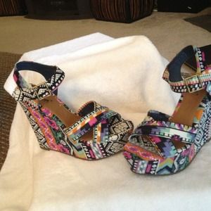 Funky Selena wedge sandals.