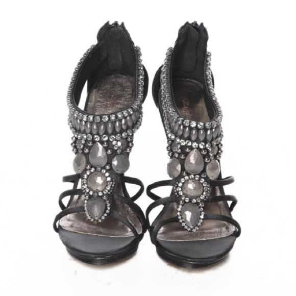 ZIGI SOHO Jeweled Heels - Black