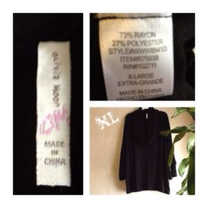 Zz) Women's Top Shirt Black Blouse XL.sag Sheer