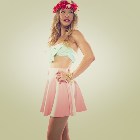 Dresses & Skirts - Pink high waisted skater skirt