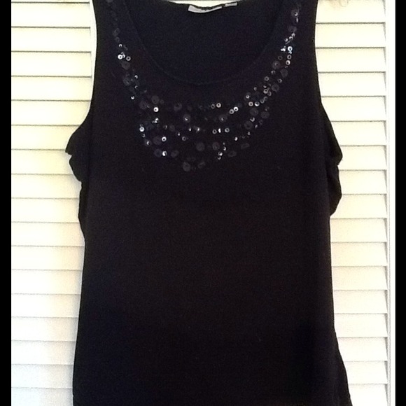Black beaded tank top