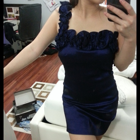 Dark Purple one shoulder dress. Sz 3