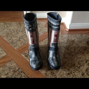 American Flag Biker Boots