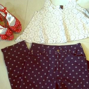 ⚓⭐Pinup anchor print high waisted pants⚓🌙