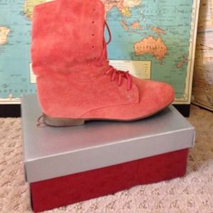 Salmon colored suede boot size 6.5