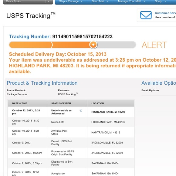 Proof that they are sending package back to you!!
