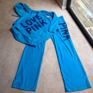 Victoria Secret Turquoise Velour & Sequin Set M/S