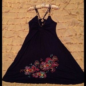 Soft, sexy and sensuous navy blue cocktail dress.