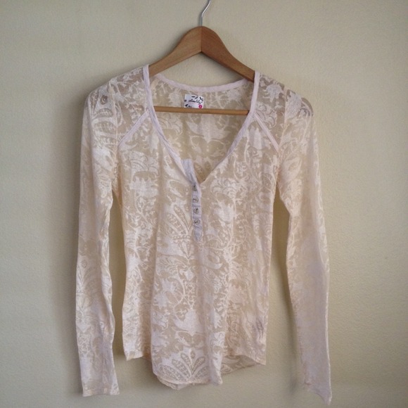 ON HOLD - may be keeping. Free People Lace Top