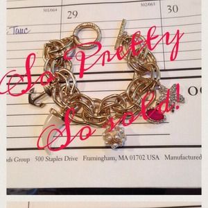 Nautical Bracelet in Gold Tone w/charms