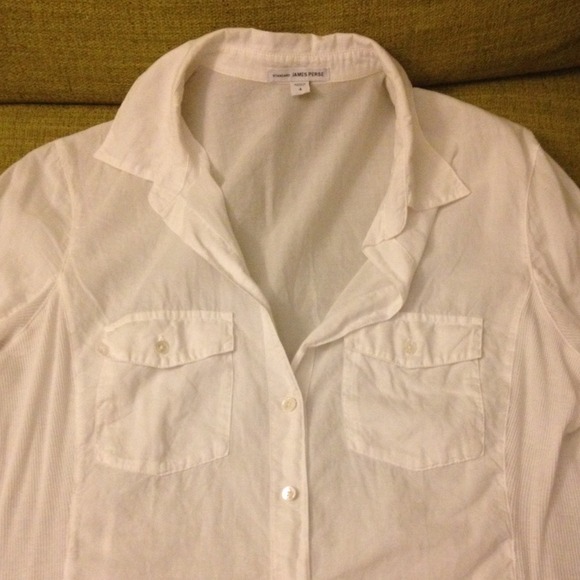 James Perse white button down shirt