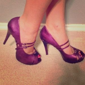 Purple high heels