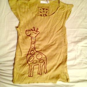Zara green giraffe top