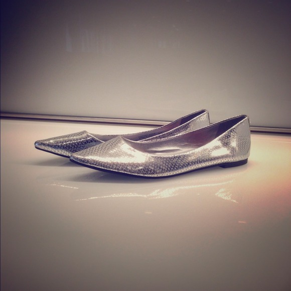 Cool  metallic silver flats